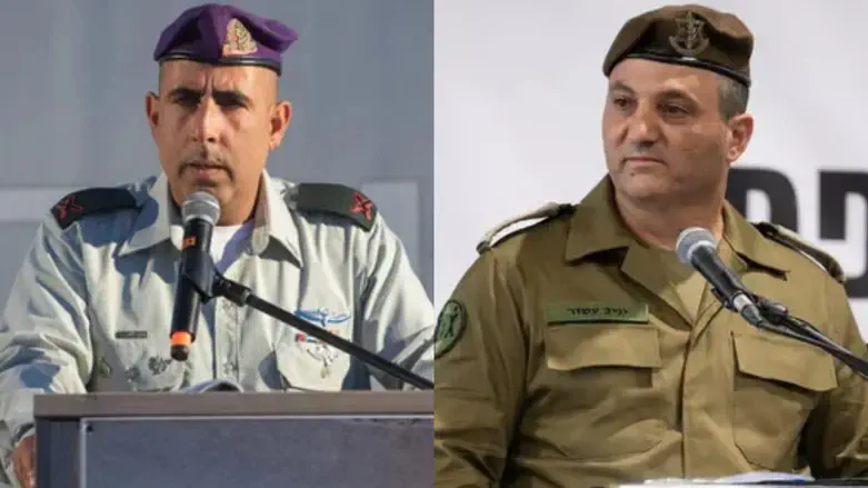האלוף יניב עשור (מימין) ותא"ל איציק כהן