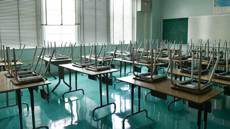 An empty classroom in Hollywood, Calif., seen in August 2020.