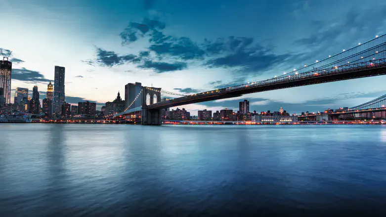 Skyline of New York over Hudson River
