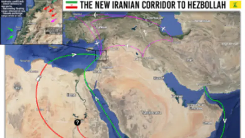 Arms smuggling routes to Lebanon