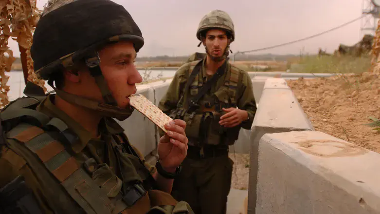 Serving with matza.