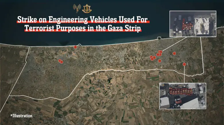 Strikes on Hamas engineering vehicles