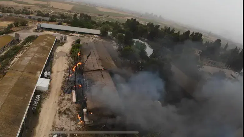 השריפה שזוהתה מרחפן