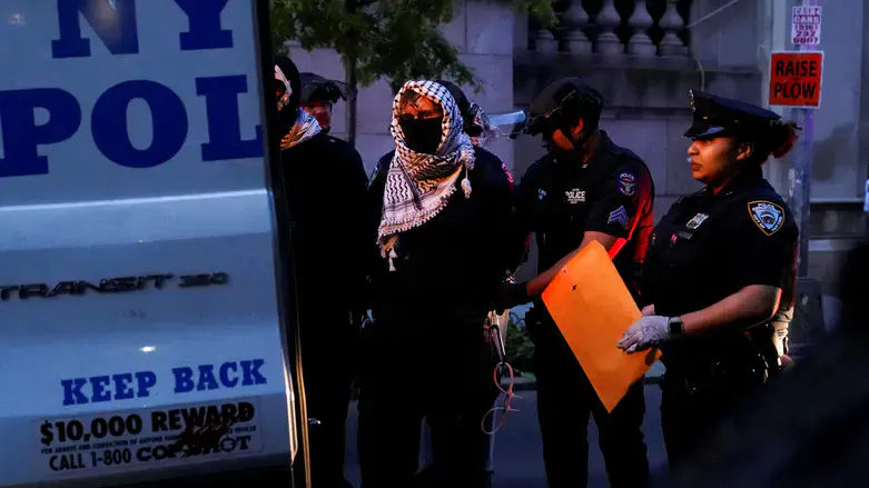 Protesters detained at Columbia University's Butler Library