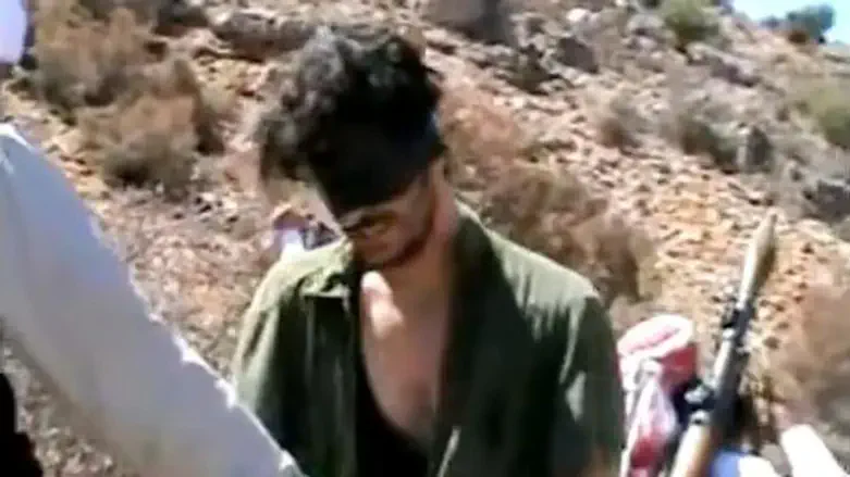 In the last available footage of Austin Tice, from 2012, he is being led blindfolded