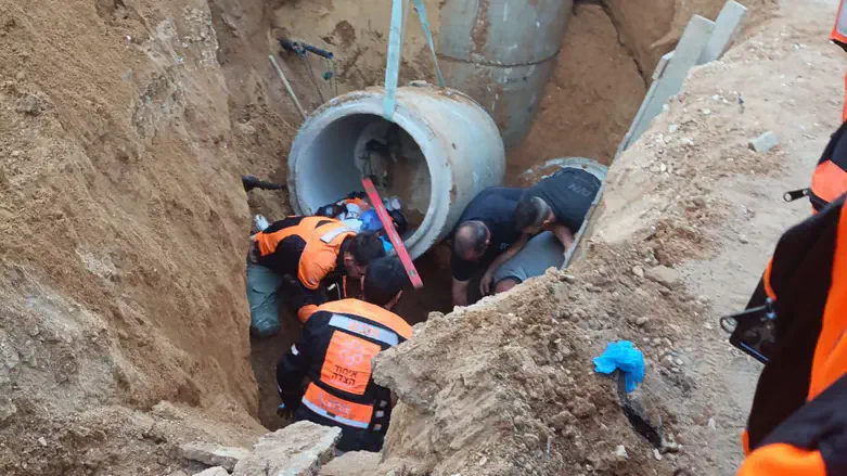 Scene of the construction accident in Bnei Brak