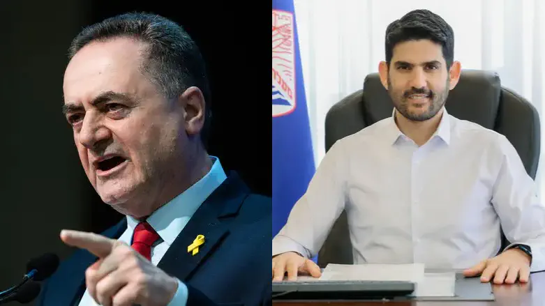 Mayor Guy Yifrach and Minister Israel Katz