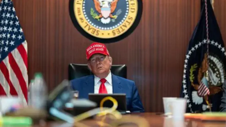 Trump during the strike on Iran