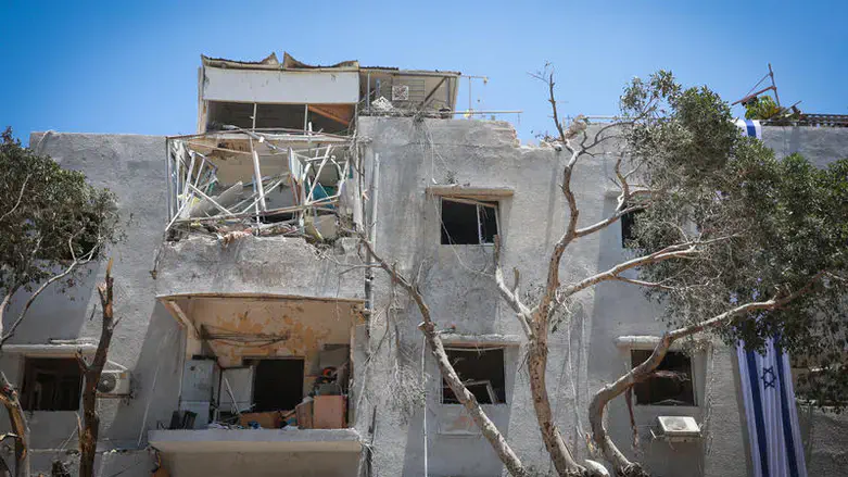 Scene of the missile strike in Haifa