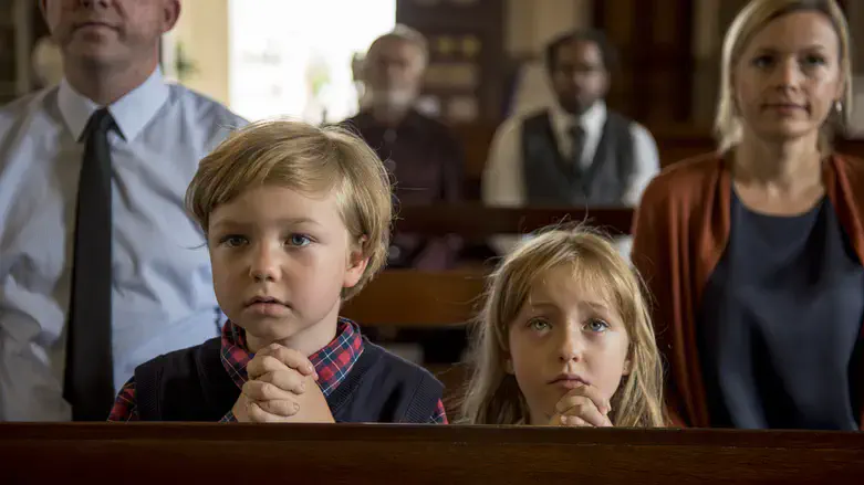 Christian children in church