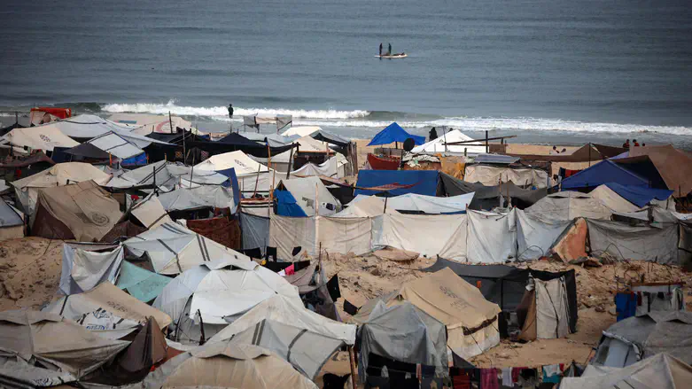 Evacuees' tents in western Gaza City