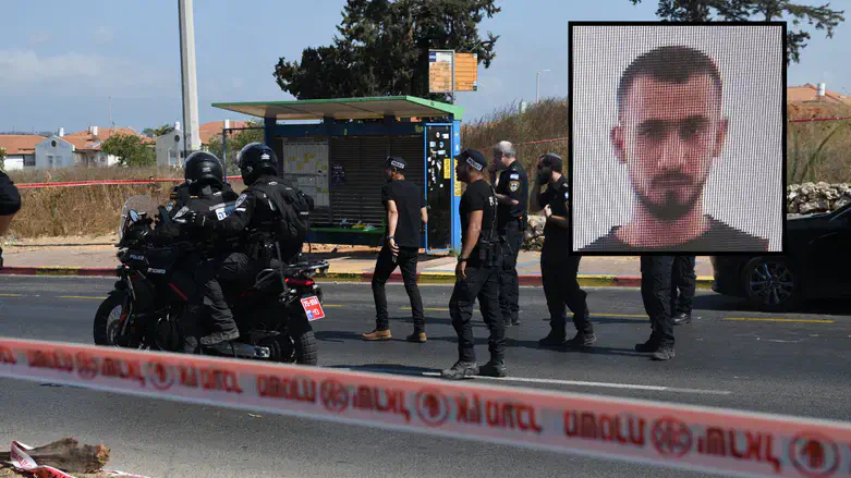 The scene of the attack. Inset: the suspected terrorist