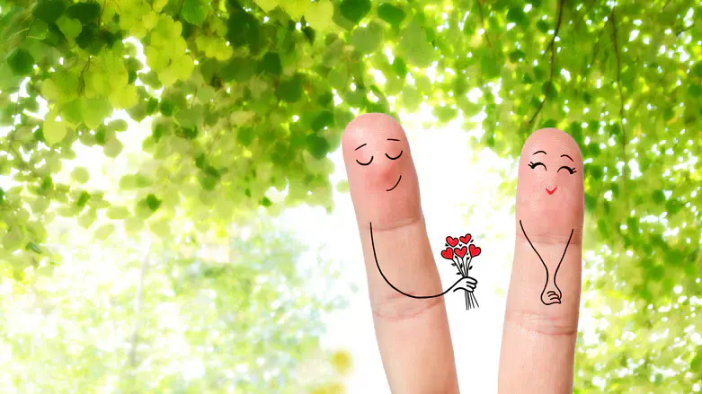 רומנטי דייט זוג אהבה פרחים