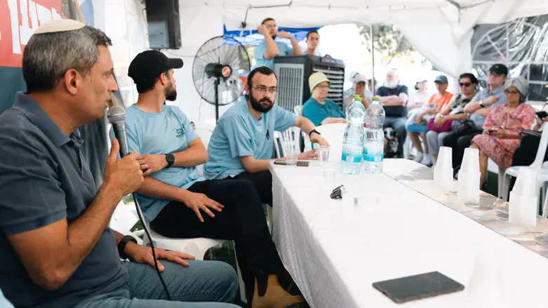Alon Davidi at the encampment