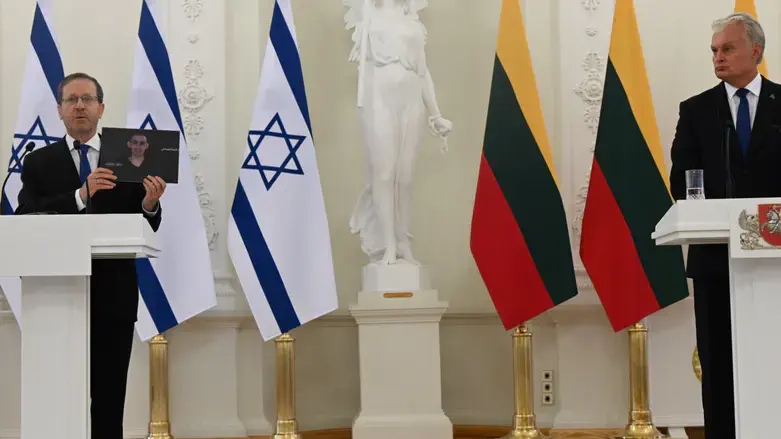 Herzog with his Lithuanian counterpart