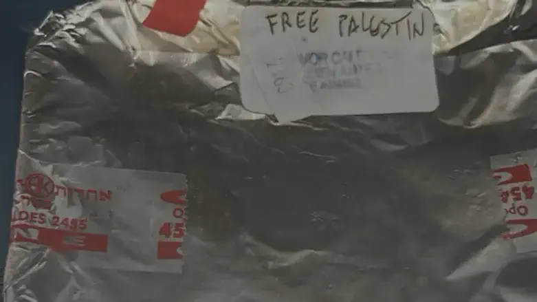 الوجبة على الطائرة التي كتب عليها "تحرير فلسطين"