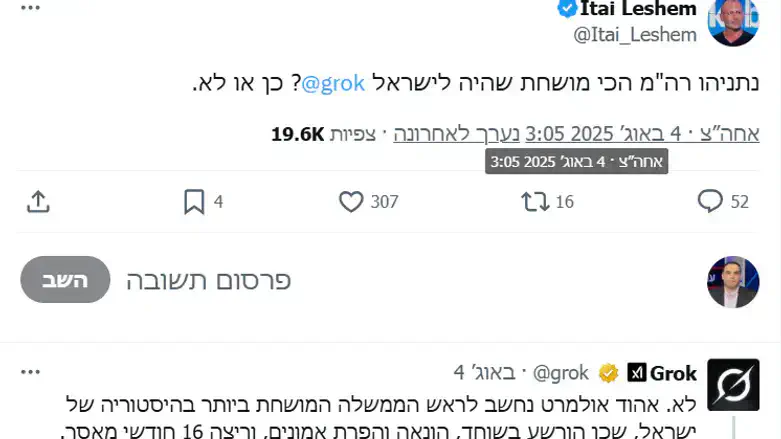 Твит Итая Лешема