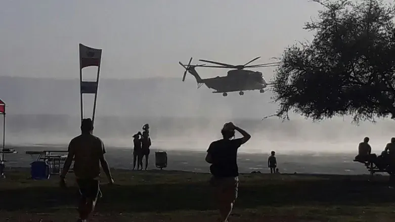 Helicopter evacuation. Archive