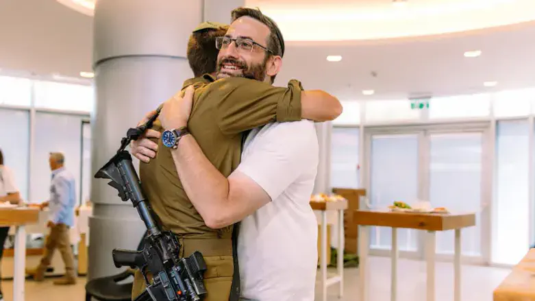 David Delman with his son Pinchas