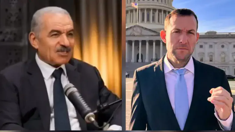 Dagan right, and Shtayyeh, left