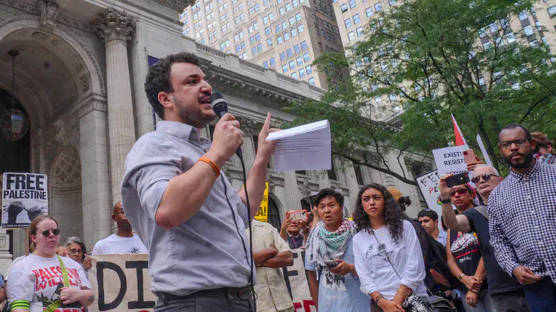 Mahmoud Khalil at anti-Israel protest in NYC