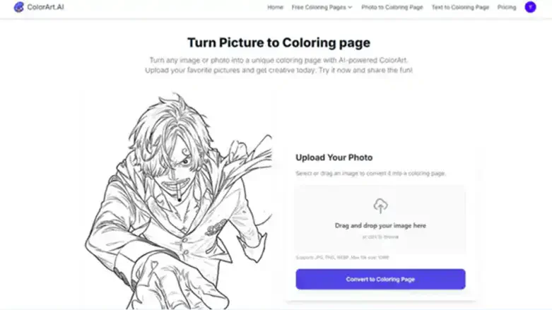 Coloring page converter