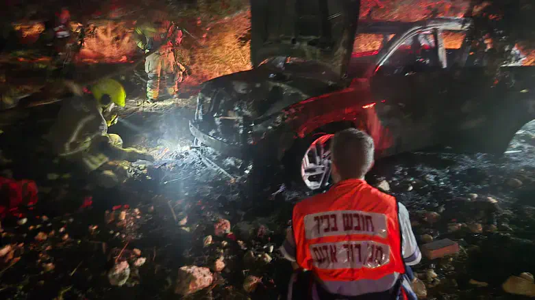 הזירה בה נמצא הרכב השרוף