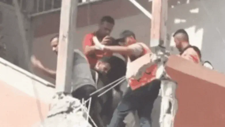 Moments before the explosion at the hospital
