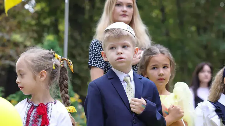 Students at the Jewish school in Kyiv