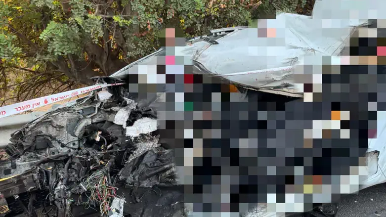 הרכב שנפגע מהמשאית