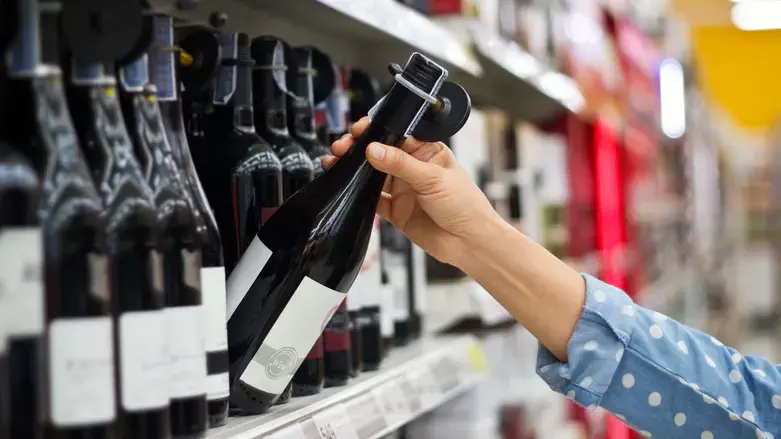 Buying wine at a supermarket (illustrative)
