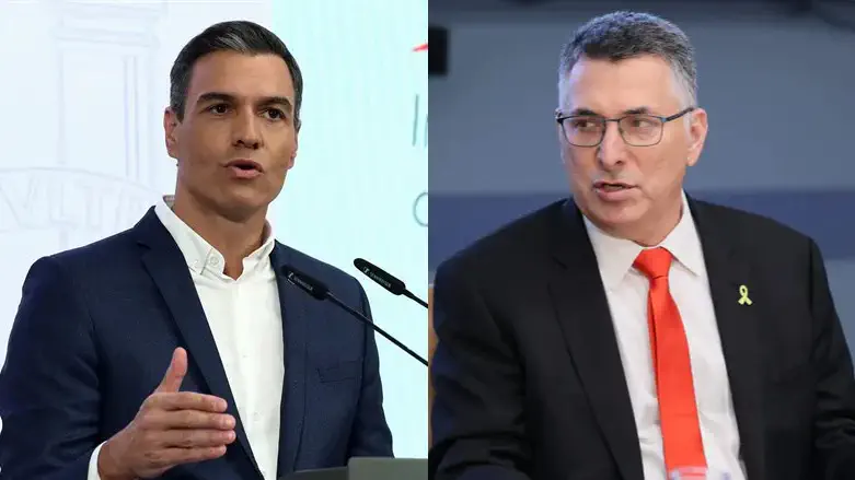 Pedro Sanchez and Gideon Sa'ar