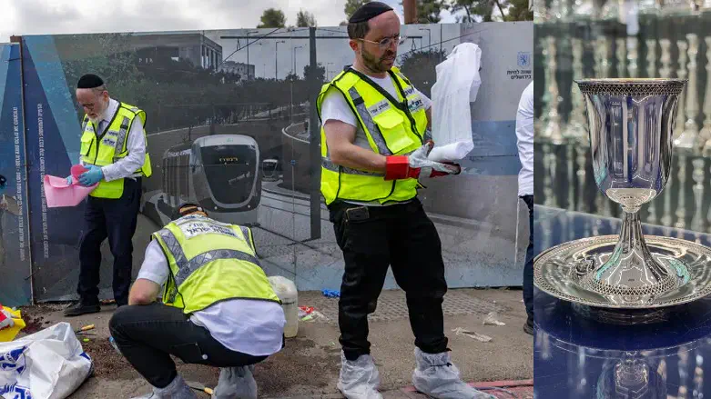 זירת הפיגוע, והגביע