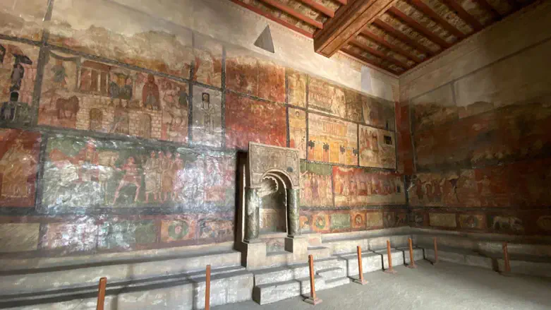The Dura Europos Synagogue wall paintings in the National Museum of Damascus, Sept. 2025.