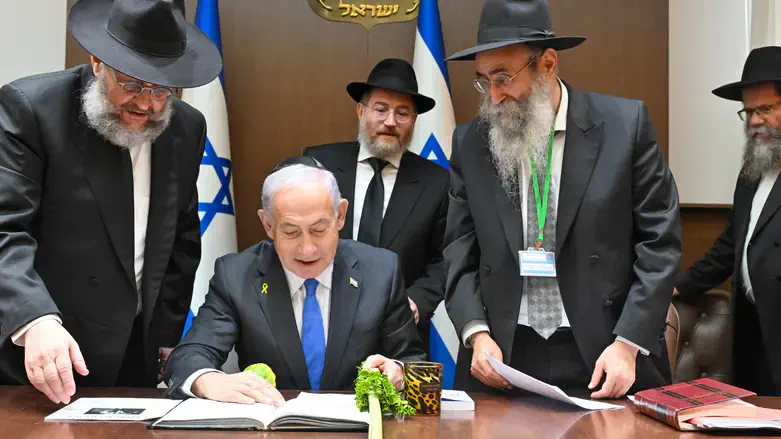 Netanyahu with Chabad rabbis