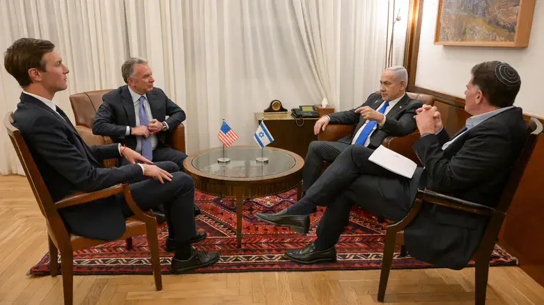 נתניהו ודרמר בפגישה עם וויטקוף וקושנר