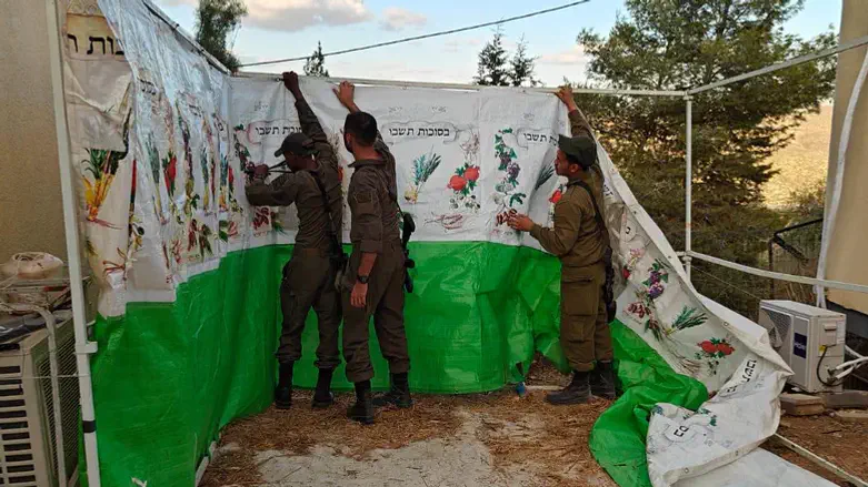 Sukkah on an army base