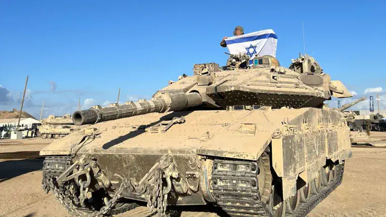 Tank at new defense line