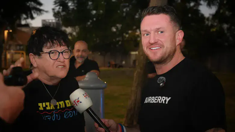 Tommy Robinson with Sheffi Paz