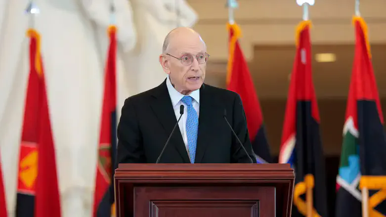Stuart E. Eizenstat speaks at the U.S. Capitol on April 23, 2025 in Washington, DC.
