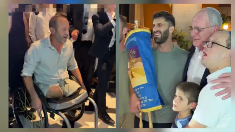 יחיאל לייטר ואלישע מדן בהכנסת ספר התורה