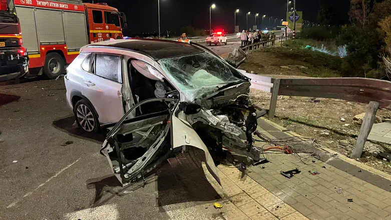 זירת התאונה ליד כפר חסידים