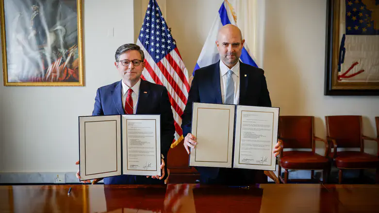 Amir Ohana and Mike Johnson