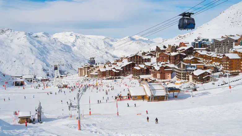 French Alps skiing resort