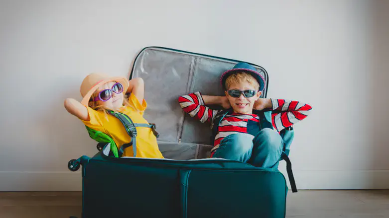 Children going to play, illustration