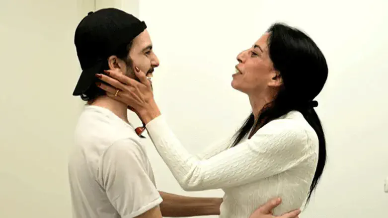 Matan Zangauker with his mother, Einav