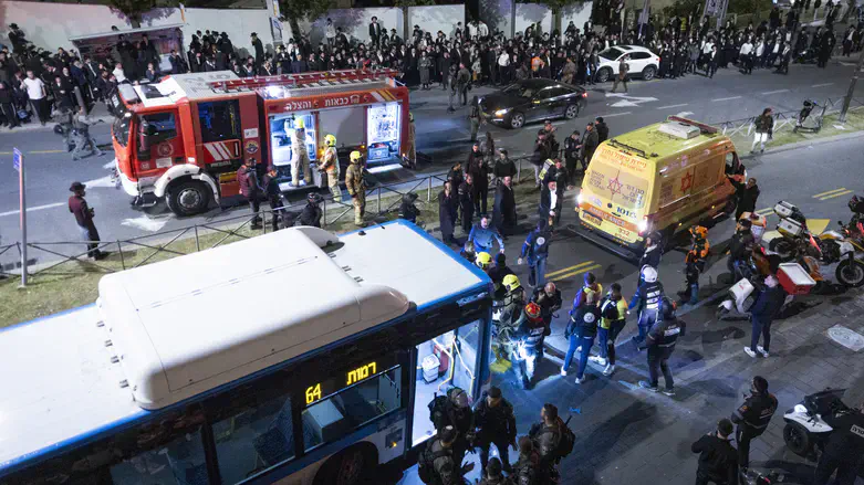 Scene of the ramming in Jerusalem