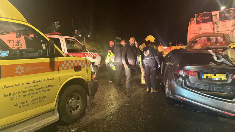 זירת התאונה ליד צומת מי עמי