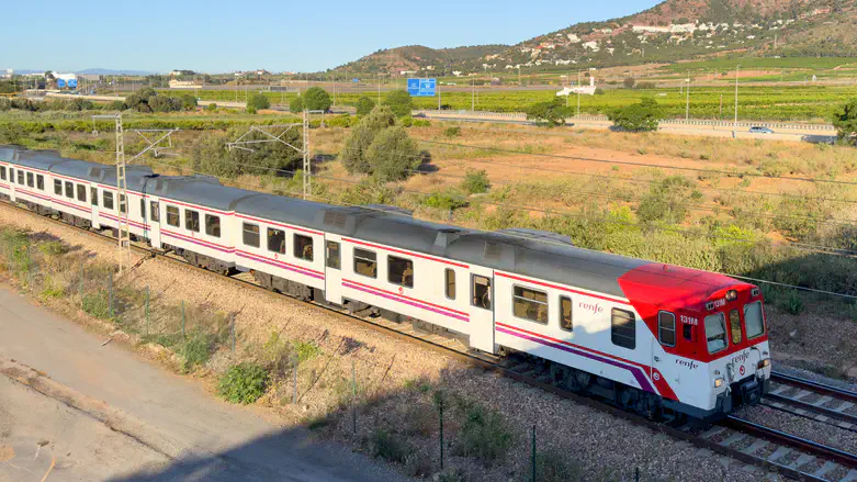 Train on regional railway in Spain