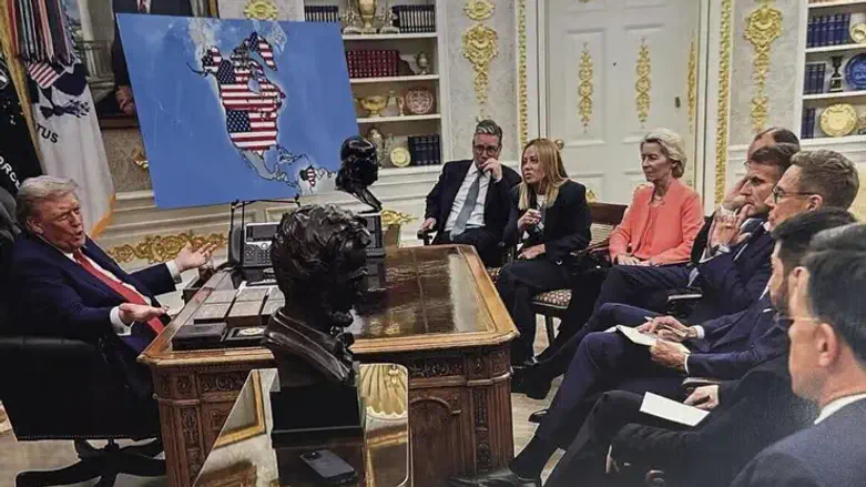התמונה הערוכה שפרסם טראמפ "עם מנהיגי אירופה"